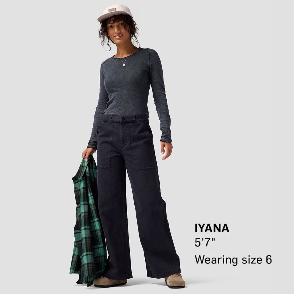 Stoic Women’s Wide-Leg Utility Pants - Black - Size 6